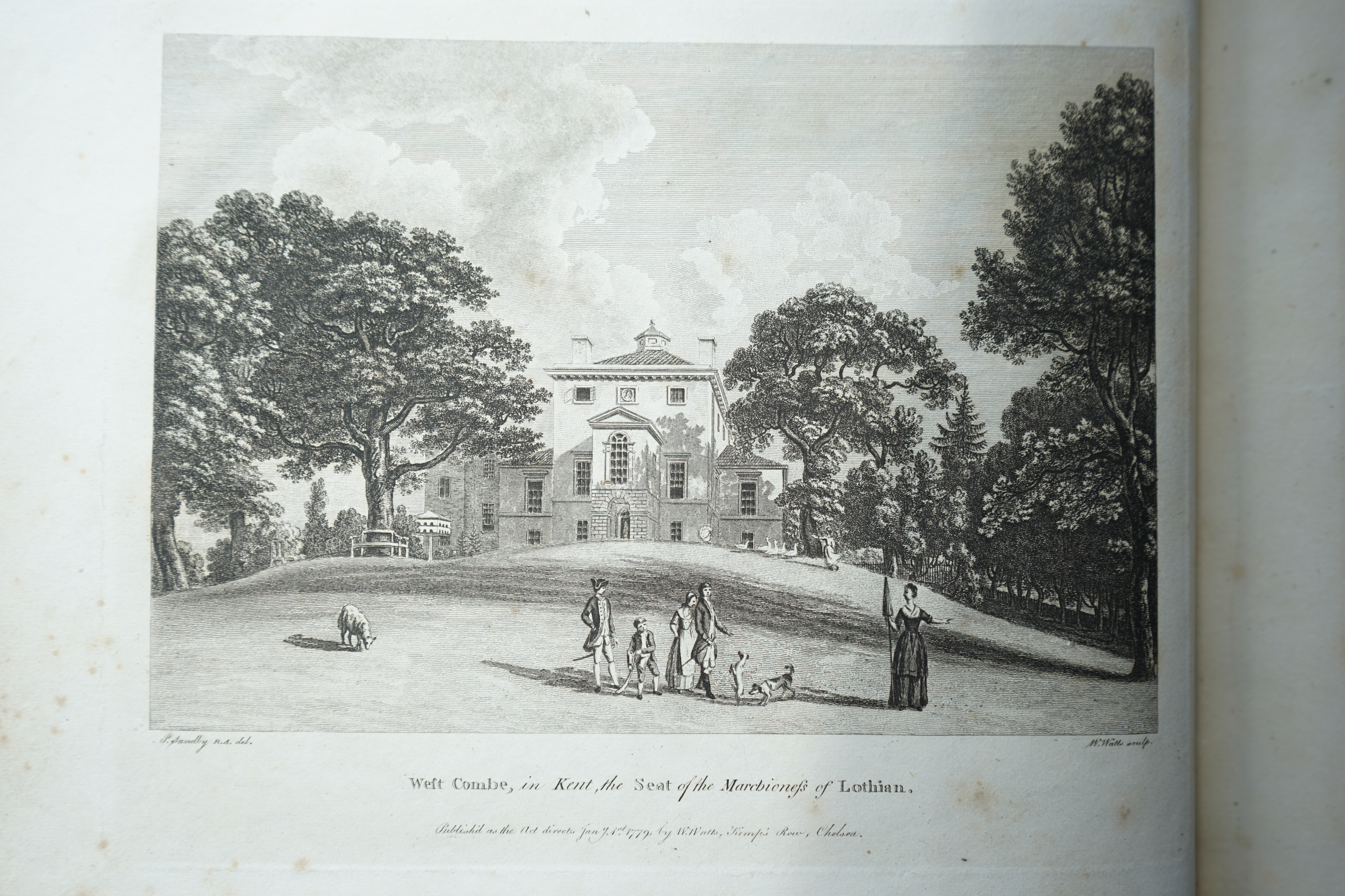 Watts, William - The Seats of the Nobility and Gentry, in a Collection of the Most Interesting and Picturesque Views, engraved title and 84 engraved plates by William Watts, after Sandby, Nates, Dalby & co., each with an